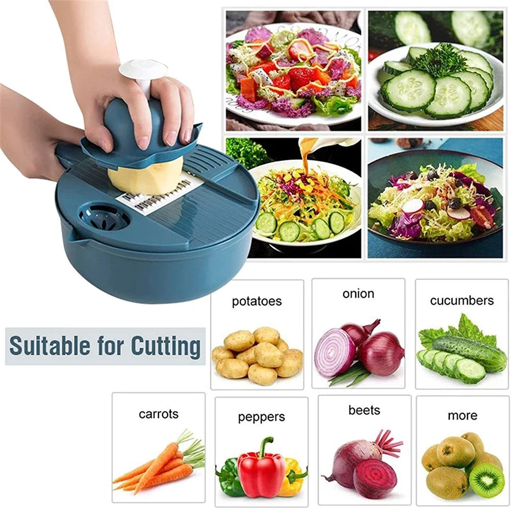 12 in 1vegetable Cutter, Stainless Steel Plastic Kitchen Tools, Fruits, Potatoes, Carrots, Onion Kitchen Appliances, Accessories