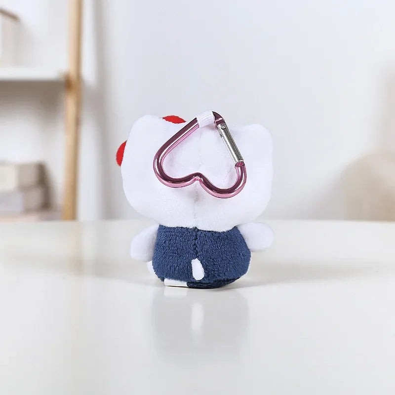 Cute Sanrio Hello Kitty Plush Doll Cartoon Schoolbag Decoration Fashion Bag Pendant Love Buckle Keychain Hook  Holiday Gifts