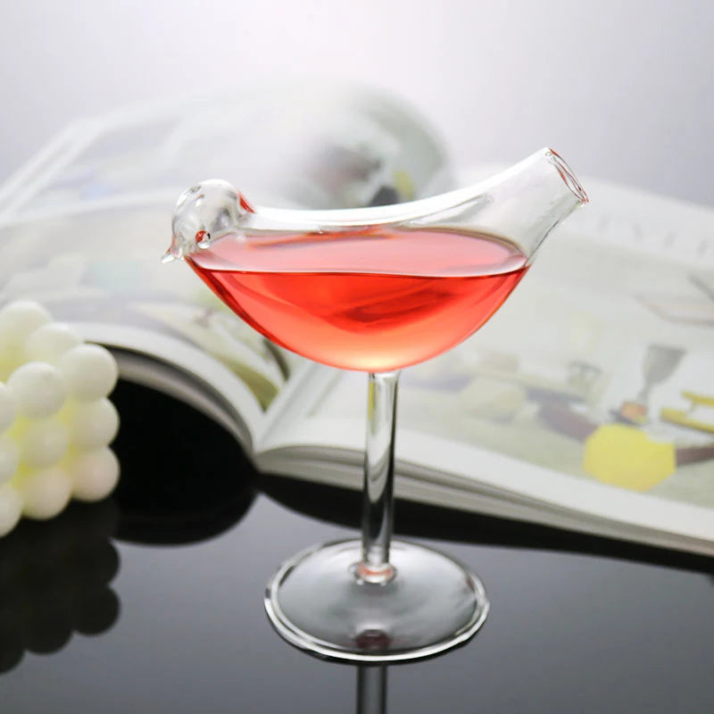 1pc Cocktail Goblet Glasses Bird Champagne Glass Creative Molecular Smoked  Party Bar Drinking Cup Wine Juice Cup