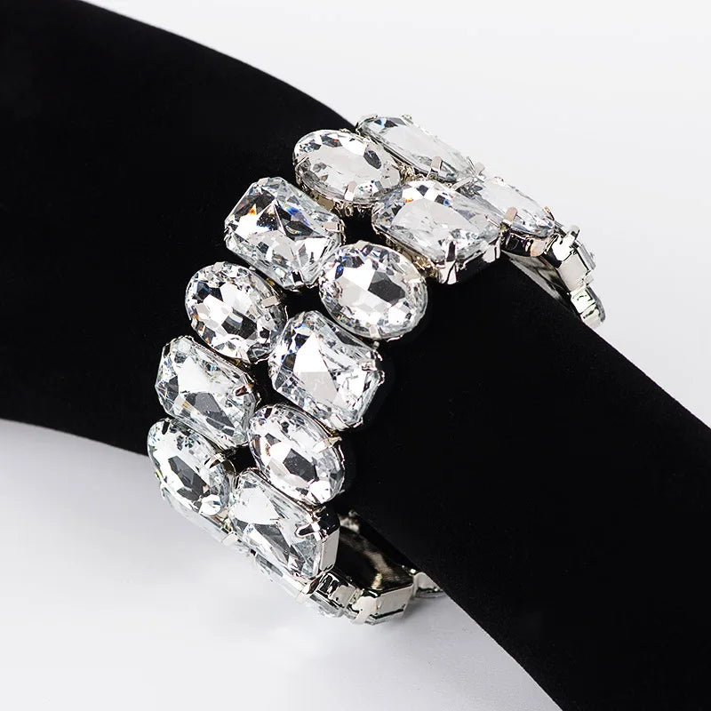 Fashion Ladies Stretch Bracelet Exquisite Crystal Girl Bracelet Jewelry Wedding Bridal Jewelry Accessories Gifts