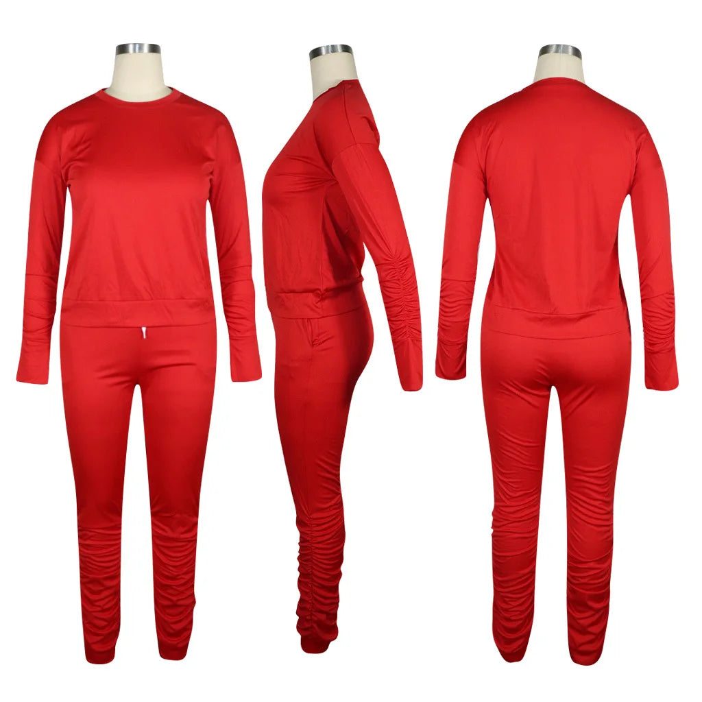 Fashion Fall Jogging Suit Ladies Long-Sleeved Sweatshirts & Trousers Two-Piece Set Winter Casual Jogger Sports Set For Women