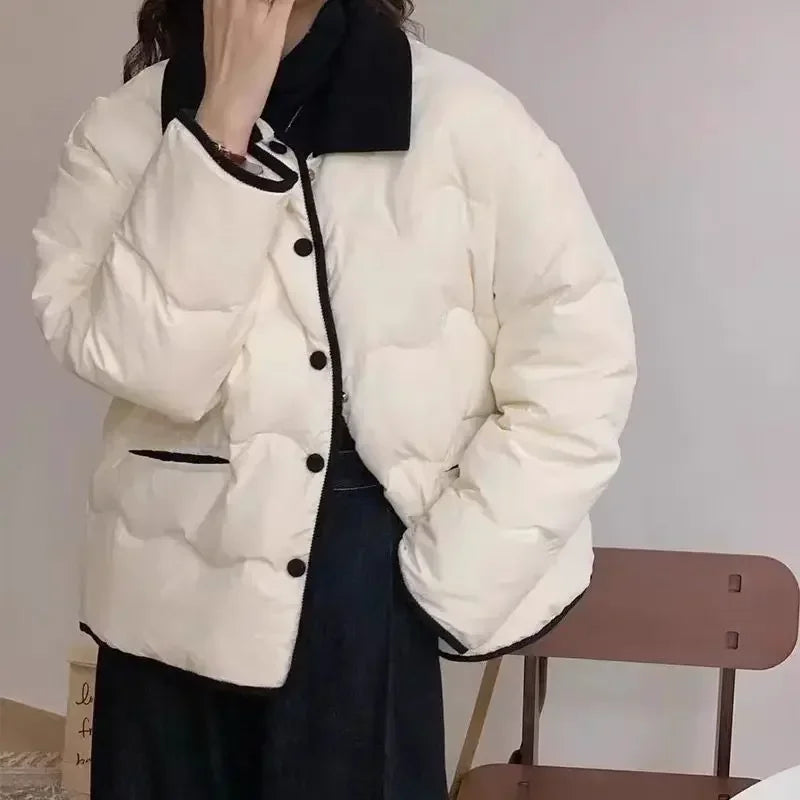 Loose Casual Women's Coat Warm Winter on Sale Zip-up Jacket Hot New in Outerwears Cheap Thick Lady Parka Discount Demi-season