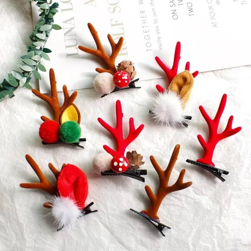 Christmas headpieces hair clips reindeer antlers hair clips Santa Claus decorations holiday accessories toys holiday gifts