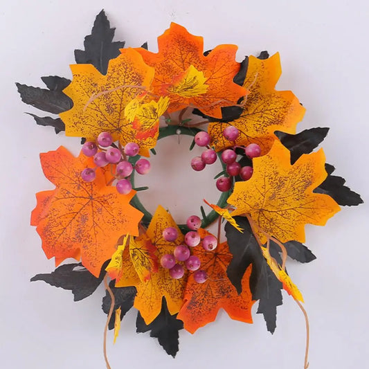 Eye-catching Maple Leaf Garland Fall Maple Leaf Wreath Garland Set for Halloween Thanksgiving Home Decoration for Halloween