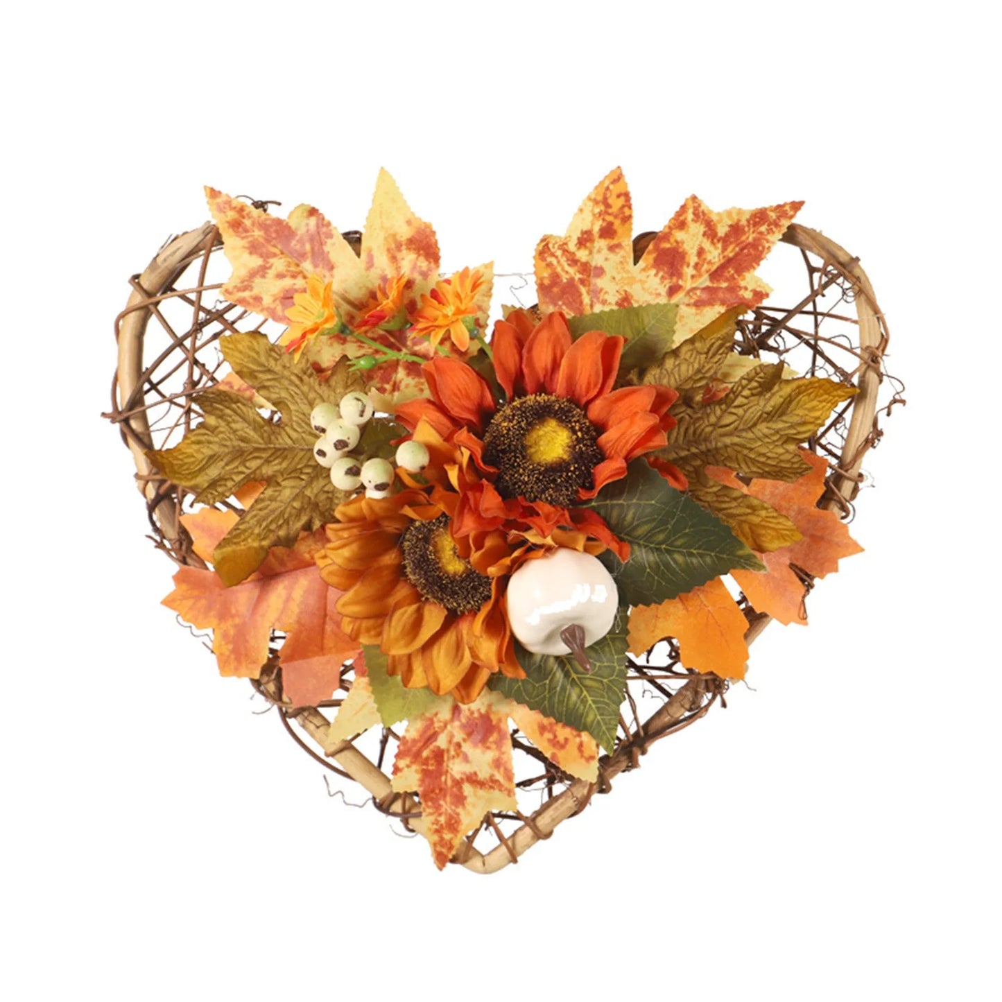 Fall Wreath, Autumn Maple Leaf Thanksgiving Door Wreath For Halloween Decoration Christmas Ornaments Festive Party Supplies 2024