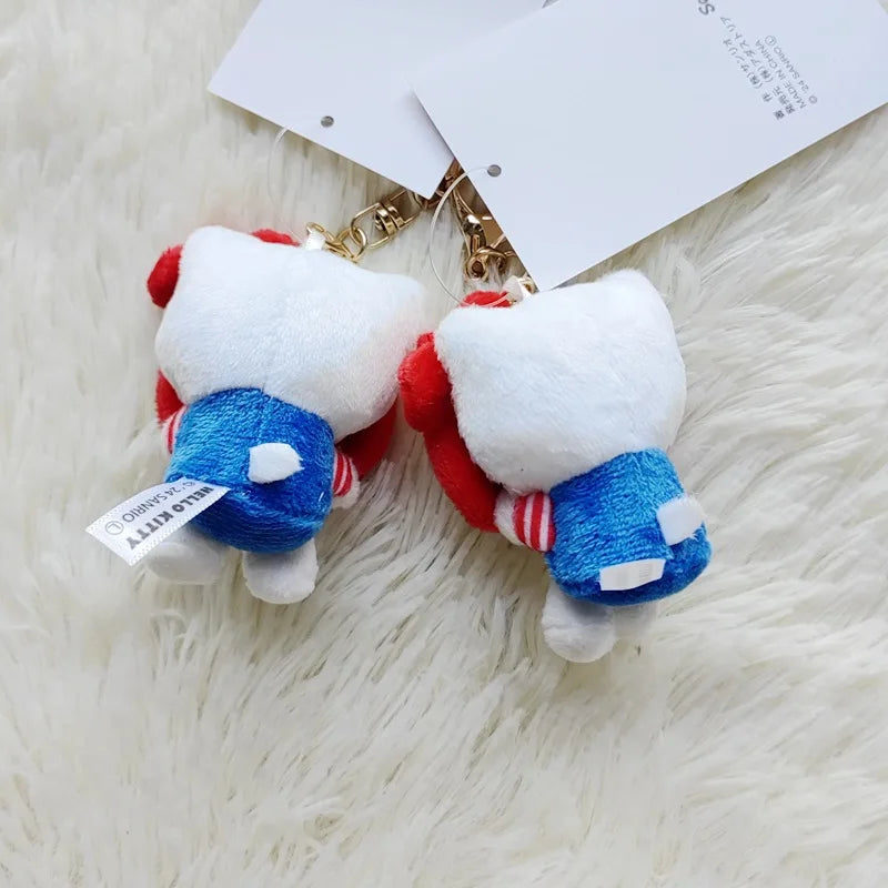 Hello Kitty Face Covering Plush Doll Pendant Kawaii Cute Girl Shoulder Bag Decoration Cartoon Pendant Accessories Holiday Gifts