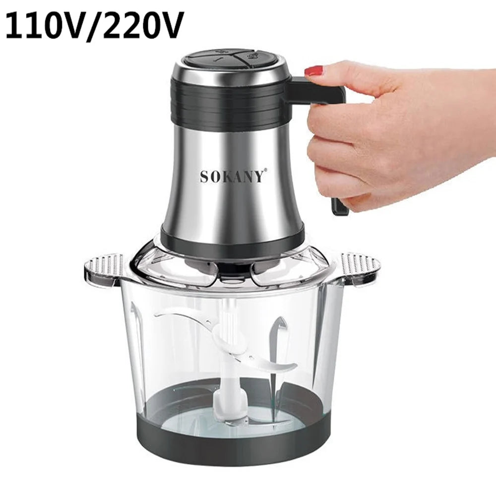 3L Electric Meat Grinders Blender 220V 110V Food Processor Stainless Steel Vegetable Slicer Mixer Chopper Kitchen Appliances 다지기