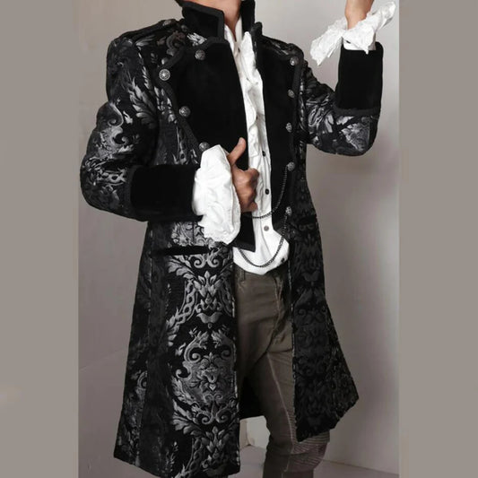 Vintage Men’s Coat Custom Made Suit Jackets Jacquard Floral Blazer Plus Size Groom Tuxedos Outwear Tweed Woolen Blend Overcoat