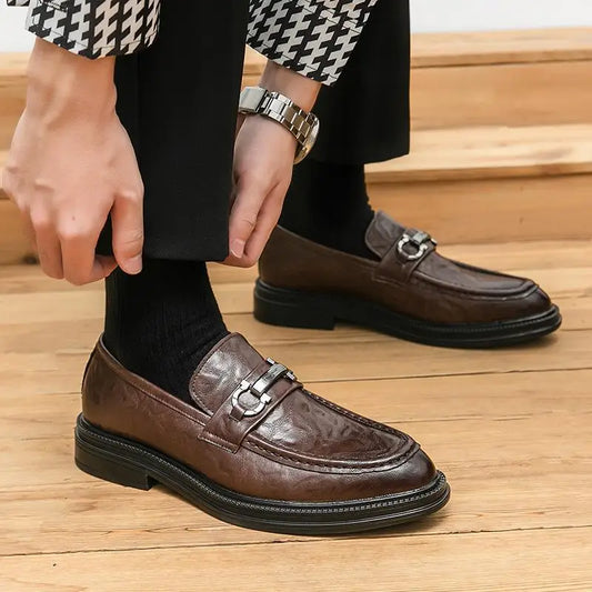 Classic Men's Derby Shoes Vintage Classic Dress Shoes Leather Flats Office Wedding Party Oxford Shoes European