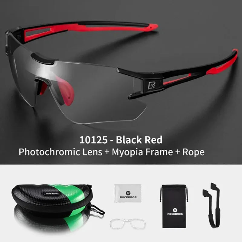 ROCKBROS Photochromic Cycling Glasses Sports Men's Sunglasses Bike Bicycle Glasses MTB Road Cycling Eyewear Protection Goggles