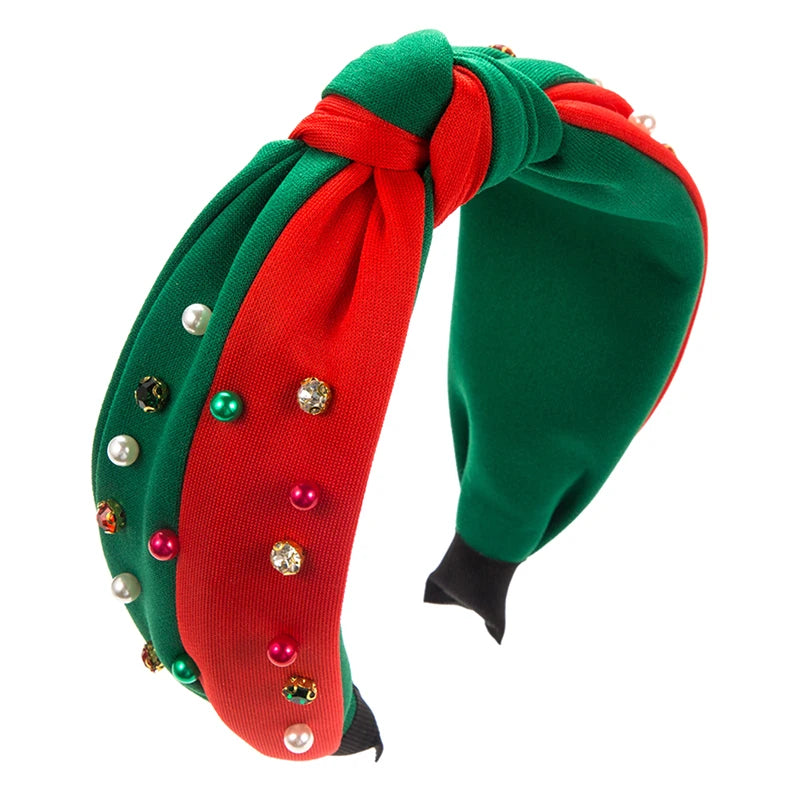 1Pc Christmas Pearl Headband Rhinestone Band Women's Minimalist Holiday Trend Hair Accessories