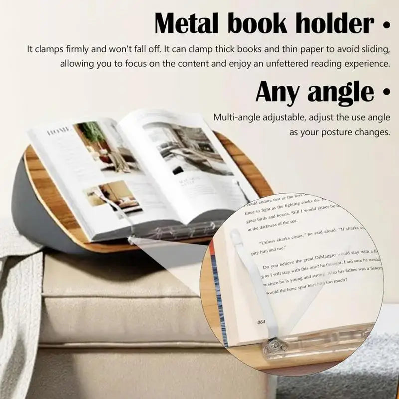 Book Pillow Stand Soft Foam Beanbag Reading Book Pillow Adjustable Viewing Angle Stand Pillow For Minimize Neck Strain