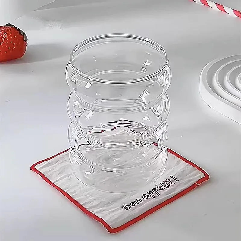 350ML Ins Transparent Glass Cup Heat-resistant Caterpillar Shape Drinking Glasses Coffee mug Beer Juice Milk Cute water cup