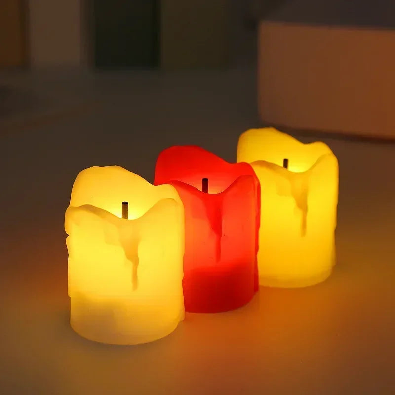 12Pcs Flameless LED Candle Light Bright Battery Operated Tea Light with Realistic Flames Christmas Holiday Wedding Home Decor