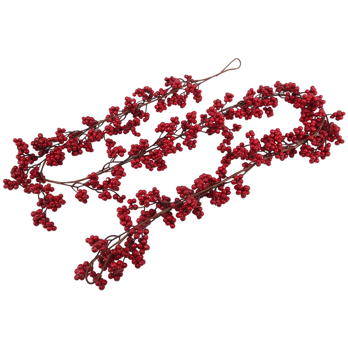 5.9 Ft Christmas Red Berry Garland Artificial Burgundy Red Pip Christmas Garland for Fireplace Decorations Holiday Decor