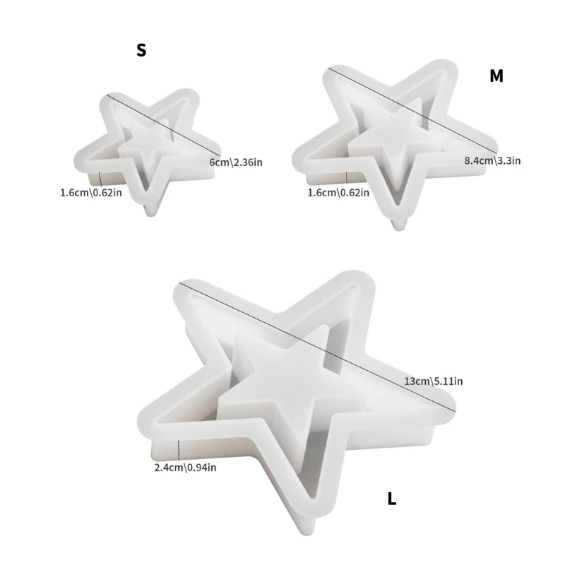 Y1UB Versatile Sturdy Silicone Star Mould for Creating Unique Holiday Decorations