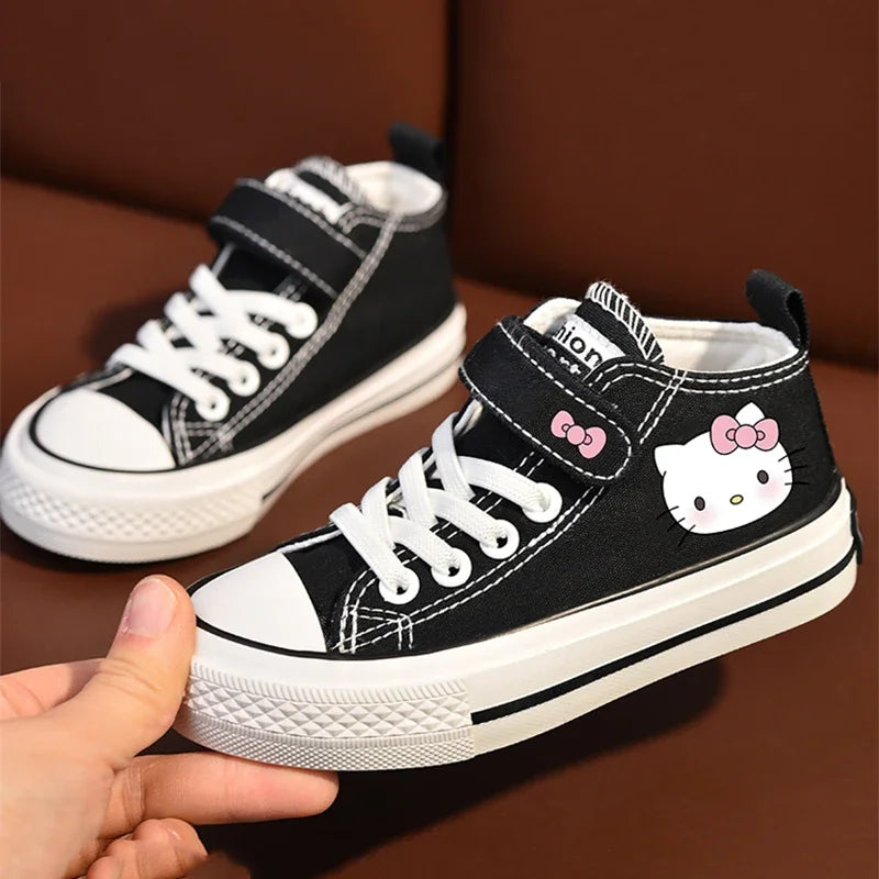 Sanrio Kawaii Hello Kitty Girls' Canvas Shoes Anime Cartoon Lovely Fashionable Exquisite Versatile Leisure Children's Sneakers