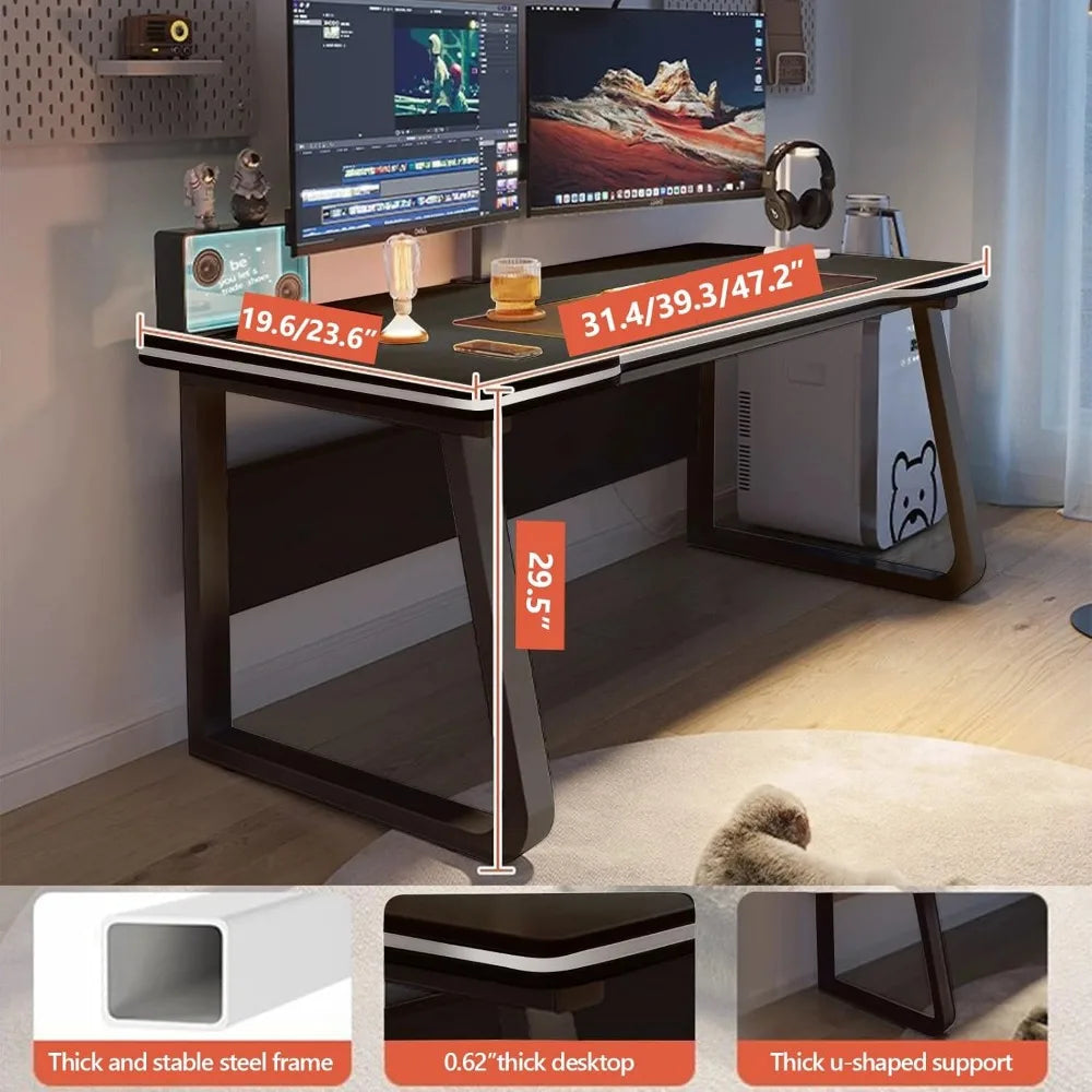 Gaming Desk Computer Writing Table Student Art Modren Simple Style PC Wood Suitable for Home.