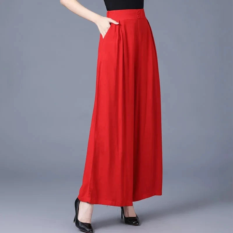 High Waist Loose Wide Leg Pants For Women Spring Autumn New Female Dress Pant Summer Ladies Casual Long Cotton Linen Trousers