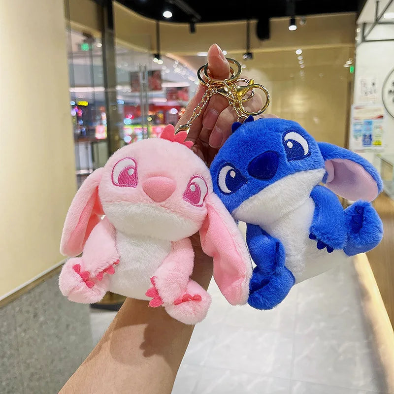 Disney Stitch Plush Doll Key Chain Cute Cartoon Girl&Child Toys Fashion Schoolbag Decoration Bag Pendant  Key Ring Holiday Gifts