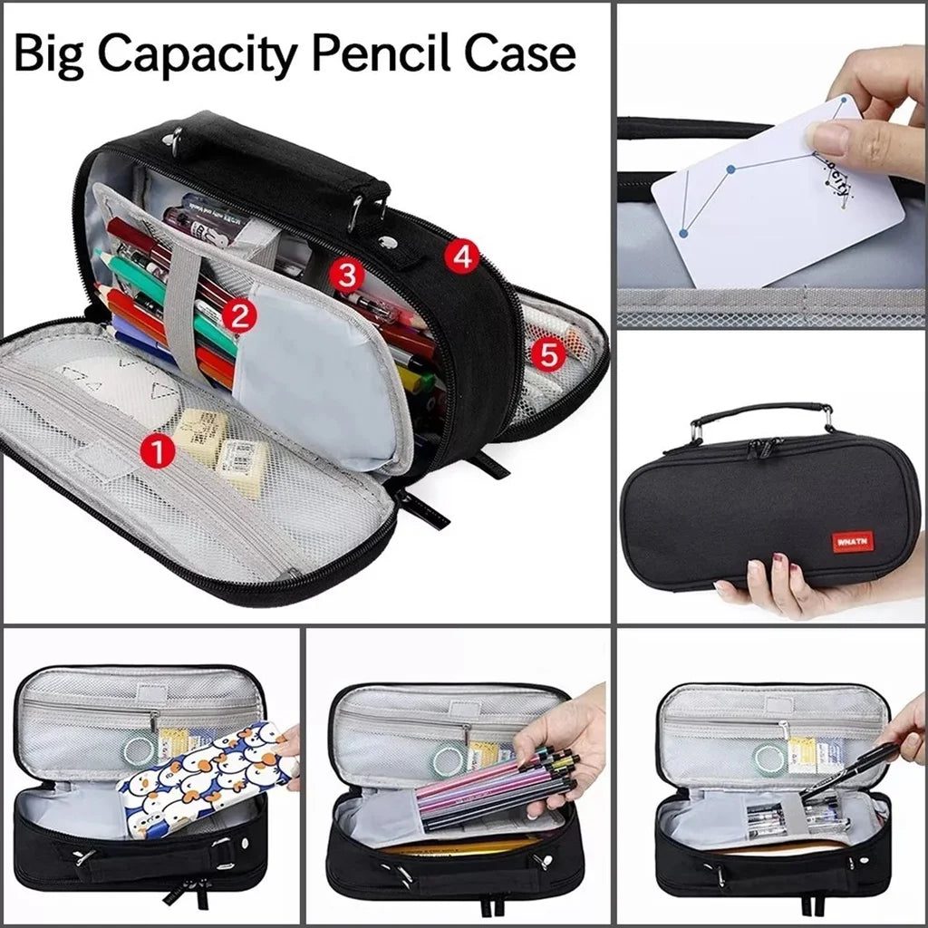 5-Layer Pencil Bag Large Capacity Pen Case Storage Box Simple Unisex Style Back To School Supplies Accessories Stationery