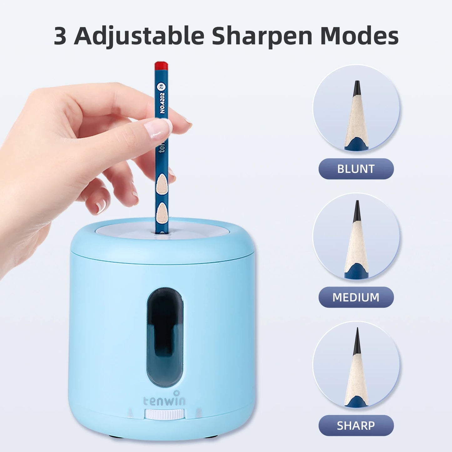 Tenwin Kawaii Electric Pencil Sharpener Cute Stationery 6-8mm Color Pen Automatic Sharpen School Office Supply Free Ship