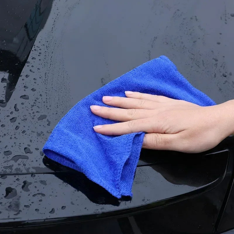 1/20PCS Microfiber Cleaning Towels Car Glass Wash Drying Cloths Reusable Soft Blue Scouring Pads Home Kitchen Oil Removal Rags