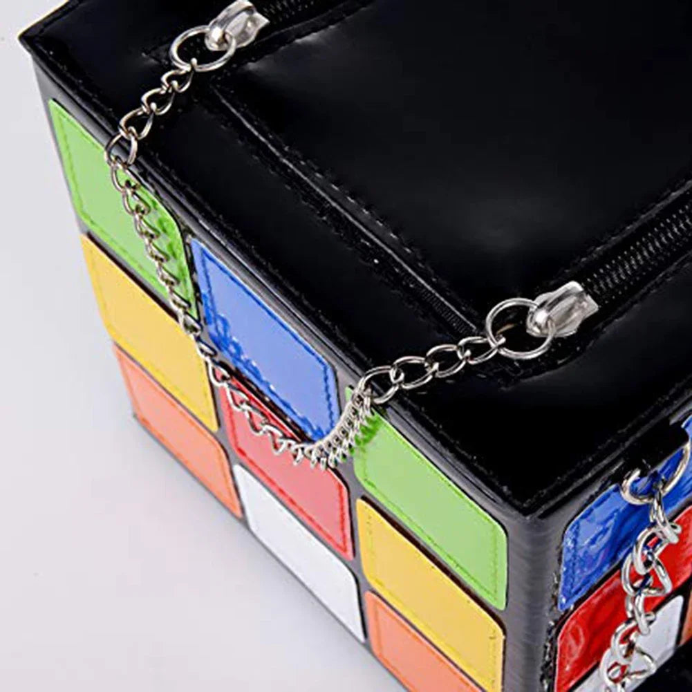 Chic Cubic Shape Box Women Handbags Designer Chains Totes Luxury Pu Leather Messenger Bag Ladies Personality Small Purses 2020