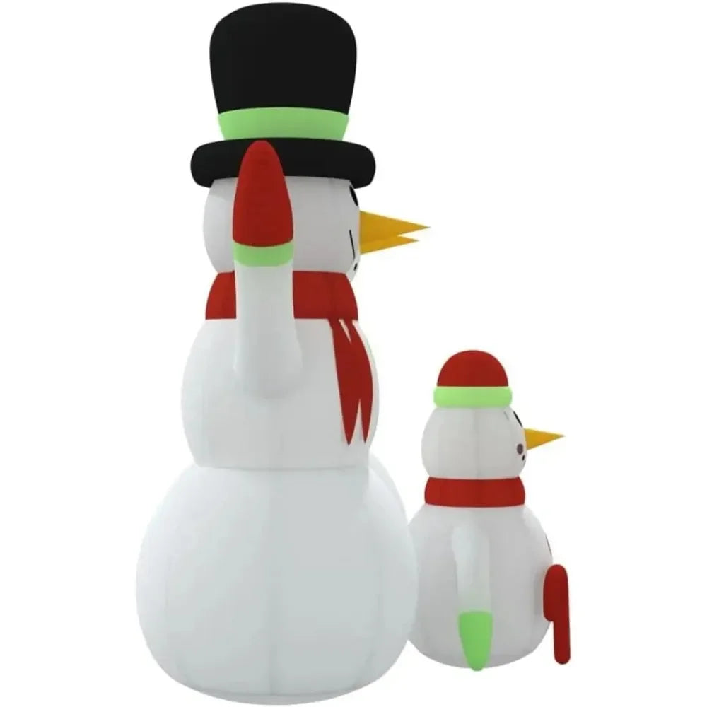 Inflatable Snowman Family,Lighted Christmas Inflatable Decorations, Outdoor Holiday Decorations Inflatable Yard Decorations