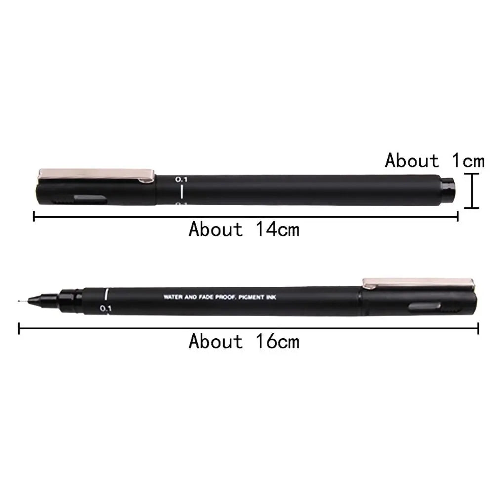 6Pcs/lot Ultra Fine Line Pin Drawing Pen 005 01 02 03 05 08 Micron Black Ink Fineliner Office School Set Pigment Art Marker