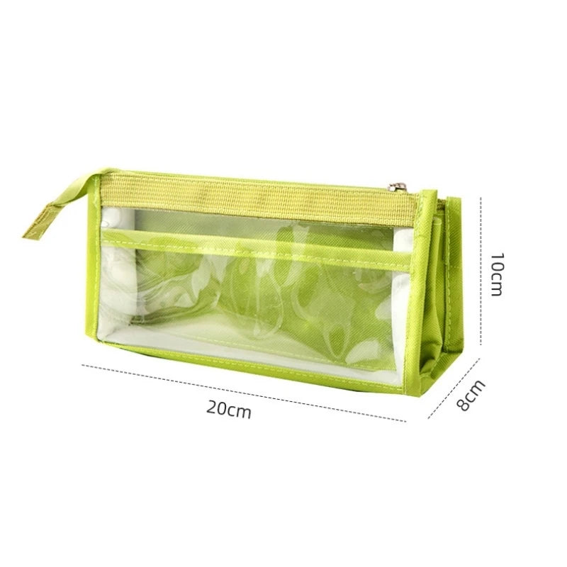 6-layer PVC transparent pencil bag Student Large capacity stationery bag School supplies storage bag Waterproof color pen case