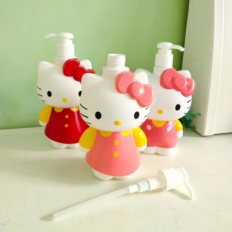 Sanrio Melody Kuromi Hello Kitty Cinnamoroll Pochacco Bottle Compression Shower , Shampoo Hand Soap Dish Soap Storage Bottle