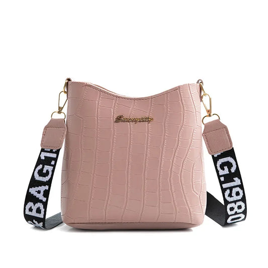 Casual Women Shoulder Bag Mini Crossbody Bucket Handbag Female Messenger Bags for Women Ladies New Crocodile Purse