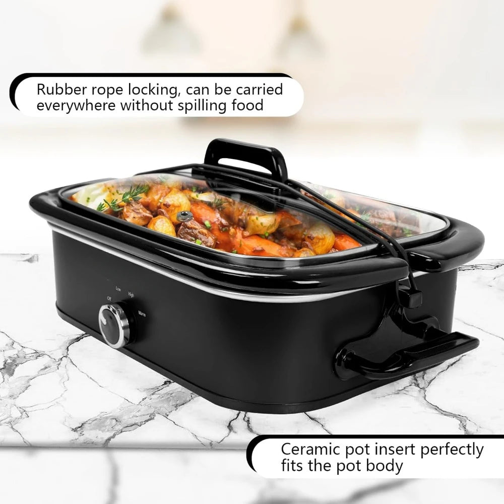 4-Quart Slow Cooker with Casserole Manual Warm Setting, Kitchen Small Appliance , Dishwasher Safe Crock,  Slow Cooker