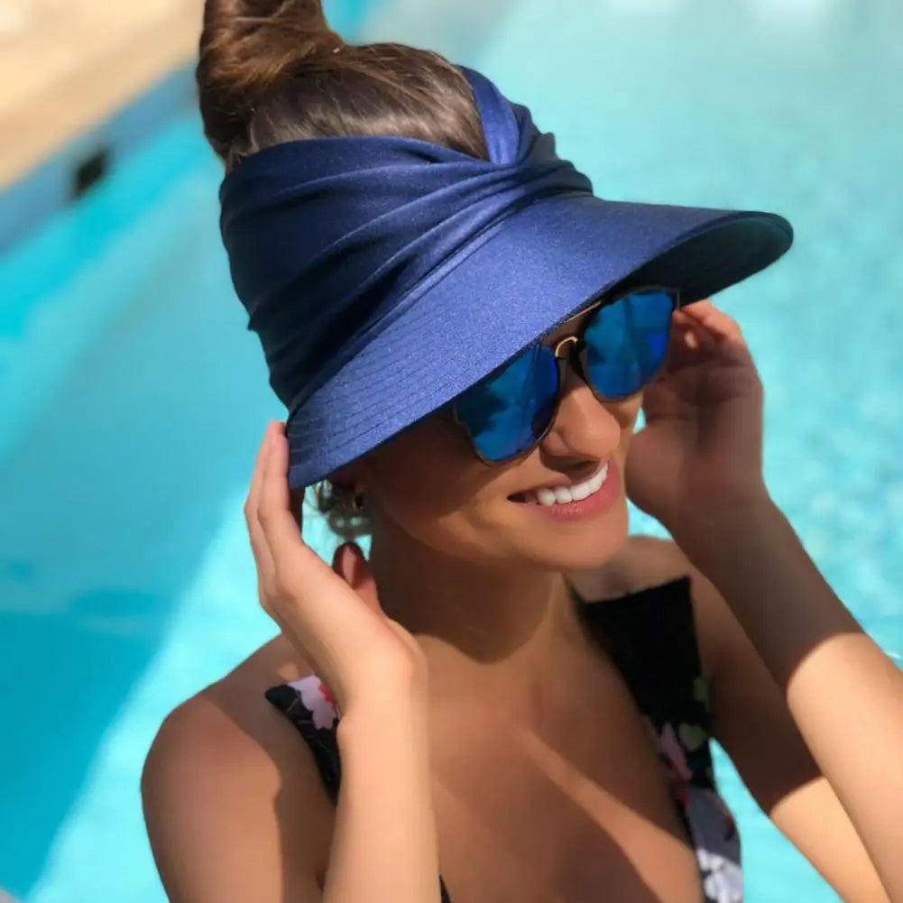 Sun Hat Pleats Sun Protection Ladies Foldable Anti Sun Cap Sun Hat Open Top Anti Sun Caps Hat Top 2022 for Women Summer Hat