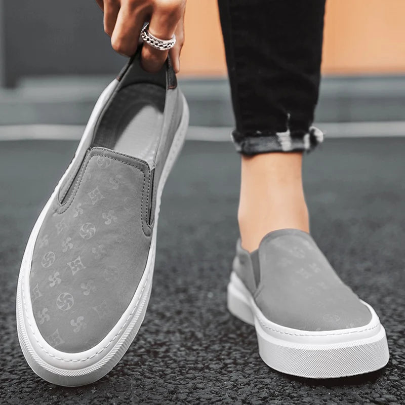 Summer Men Casual Shoes Print Soft Breathable Tennis Sneakers Slip-On Casual Walking Simple Outdoor Sports Shoes For Male 39-44