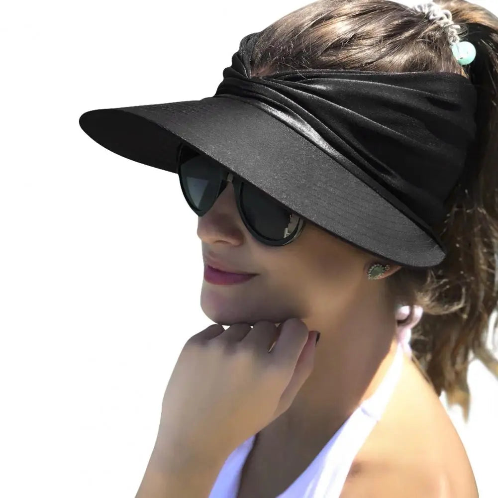 Sun Hat Pleats Sun Protection Ladies Foldable Anti Sun Cap Sun Hat Open Top Anti Sun Caps Hat Top 2022 for Women Summer Hat