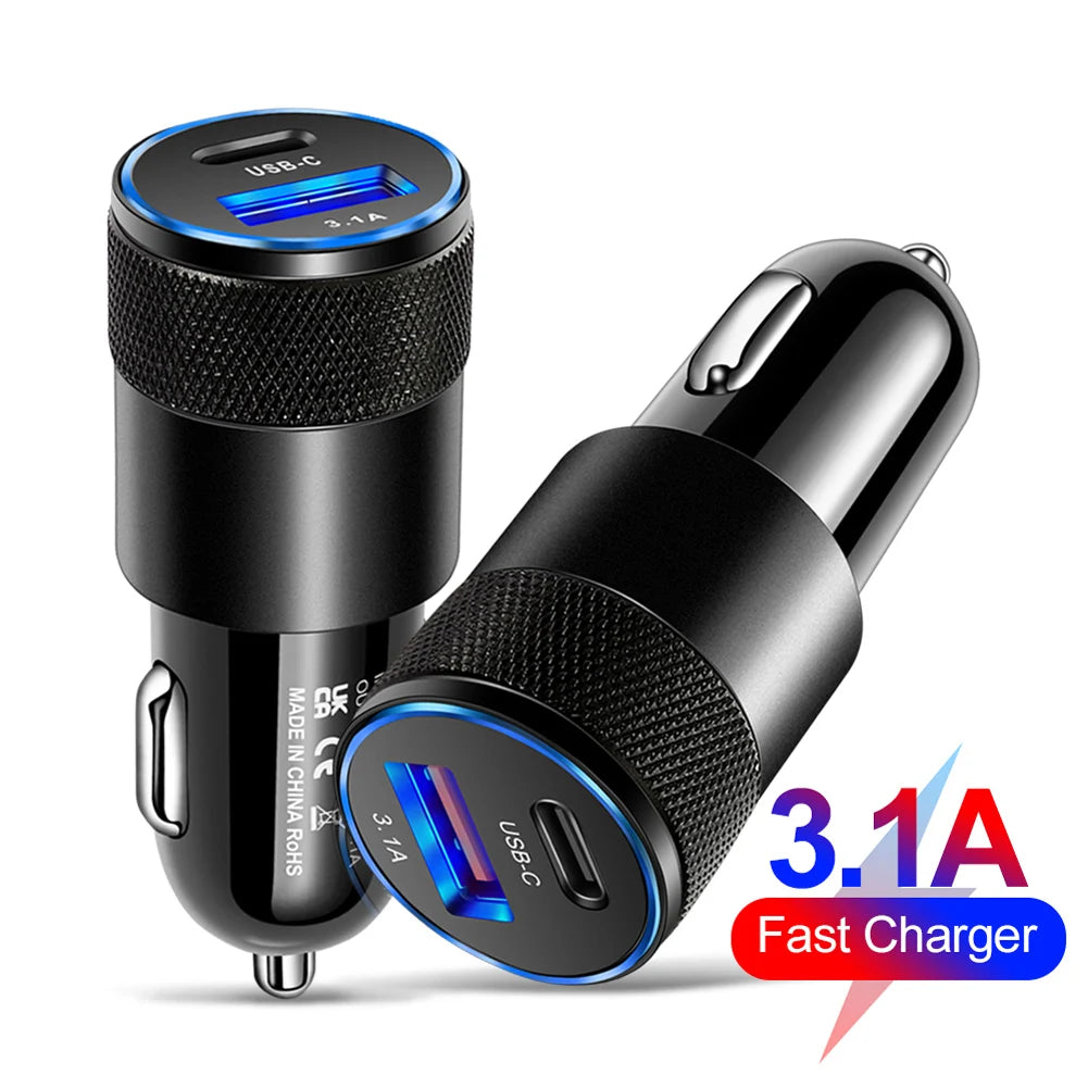 65W Car Quick Charge 3.0 Car Charger Cigare Tte Ligh Ter Adapter USB-Type-C Fast Charge Socket Power Outlet Replacement Parts