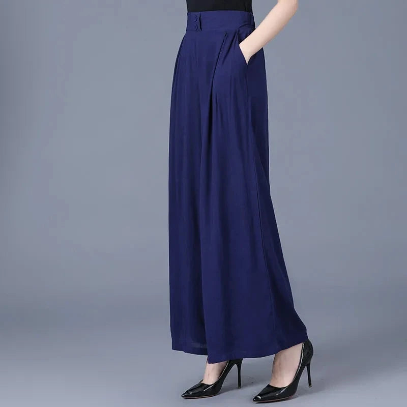 High Waist Loose Wide Leg Pants For Women Spring Autumn New Female Dress Pant Summer Ladies Casual Long Cotton Linen Trousers