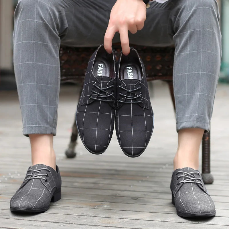 Mens Dress Shoes Summer New Men's Plus Size Casual Shoes Breathable Pointed Toe Old Beijing Cloth Shoes Canvas Leather Shoes