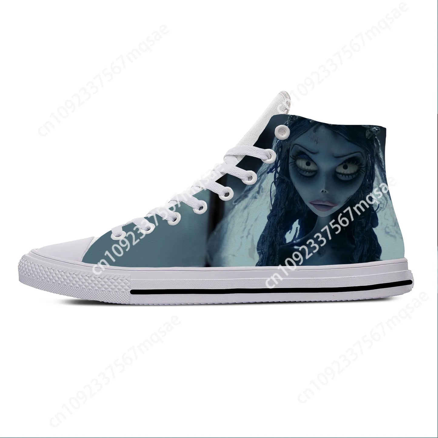 Hot Cool Summer Anime Manga Cartoon Corpse Bride Funny Fashion Casual Cloth Shoes High Top Men Women Sneakers Latest Board Shoes