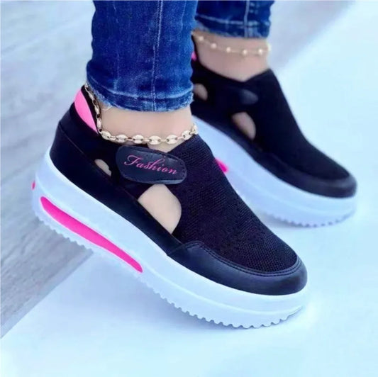 2024 Red Sneakers Women Shoes Woman Tennis Shoes Canvas Shoe Female Casual Ladies Sport Shoes Hollow Out Platform Sneaker Flats