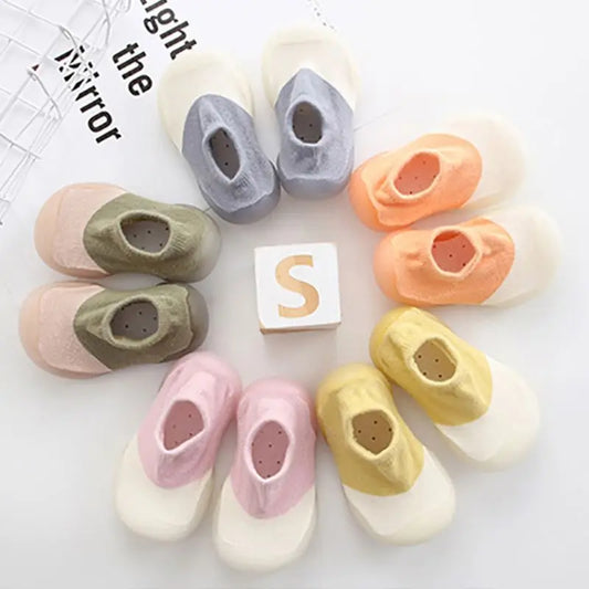 Baby First Shoes Toddler Walker Infant Boys Girls Kids Rubber Soft Sole Floor Barefoot Casual Shoes Knit Booties Anti-Slip Socks