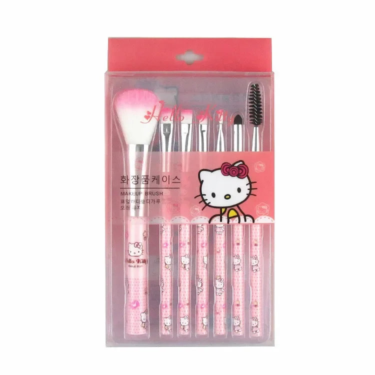 Kawaii Makeup Brush Set HelloKittys Eyeshadow Foundation Blush Brush Women Cosmetic Beauty Tools Kit Girl Birthday Gift with Box