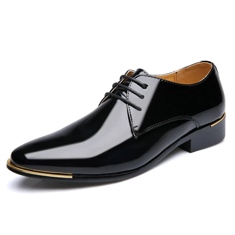 Italian Luxury Men's Shoes Oxford Quality Patent Leather White Wedding Size 38-48 Black Leather Soft Man Dress Formal Shoe Male