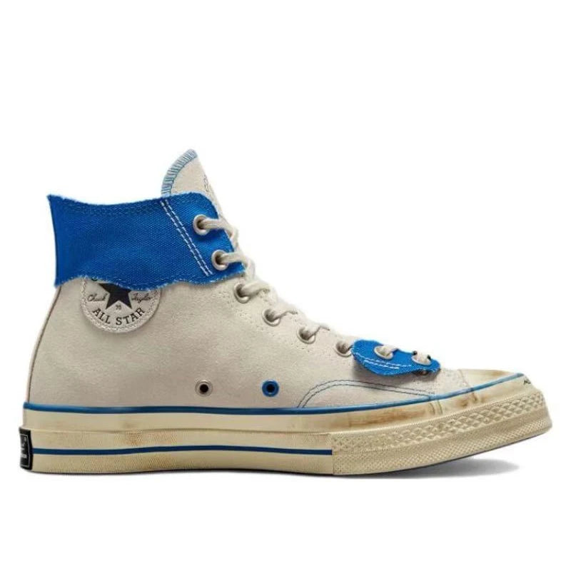 Converse Chuck Taylor All Star 1970s anti slip and wear-resistant high top canvas shoes, unisex, beige blue