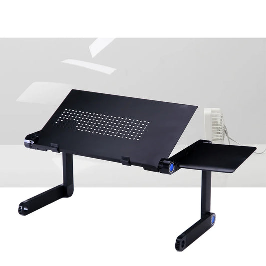 Office Desk Folding Table for Laptop Notebook Aluminum Alloy 4900X4800X2600CM Portable Black Standing