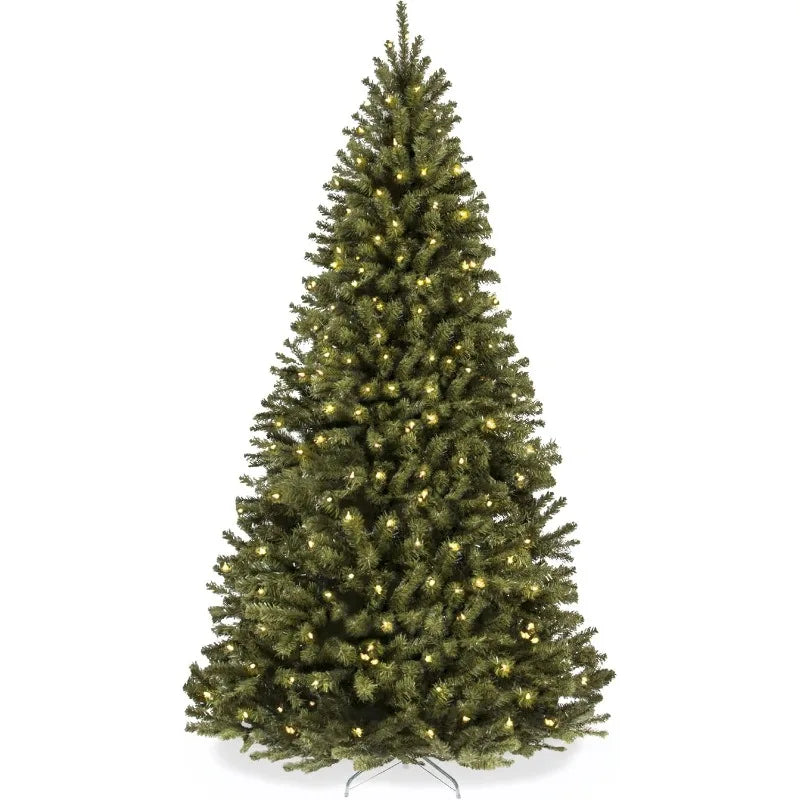 7.5ft Pre-Lit Spruce Artificial Holiday Christmas Tree for Home, Party Decoration w/ 550 Incandescent Lights, 1346 Branch Tips