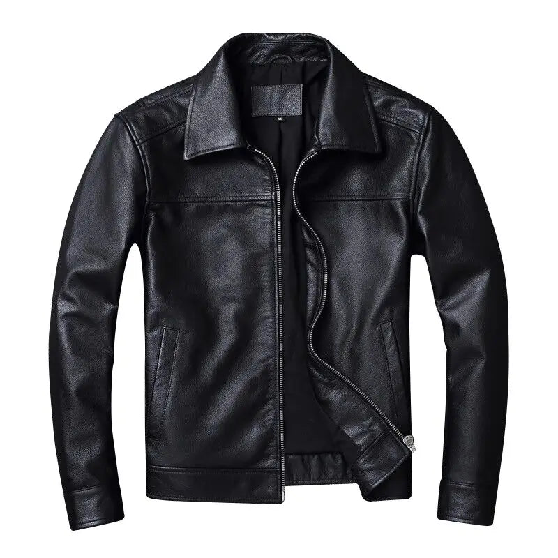 2023 Men's Leather Jacket Natural Men's Genuine Cowhide Jacket Spring and Autumn Casual Black Men's Clothing Asian size S-6XL