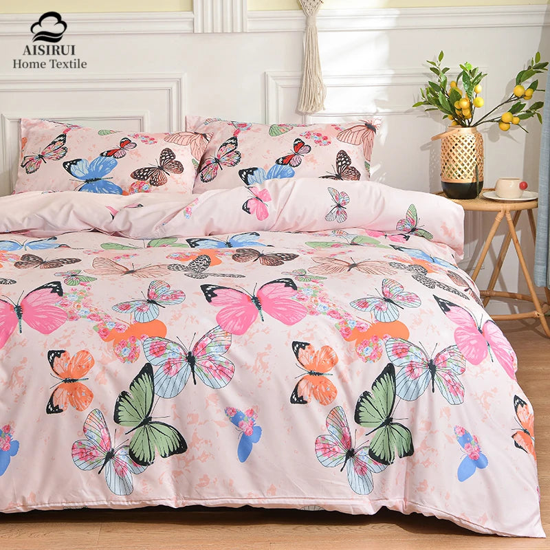 Breathable Coverlet Lightweight Bedding Set Quilt Cover Modern Classic Design All Season Matching Shams and Sheet Duvet Cover